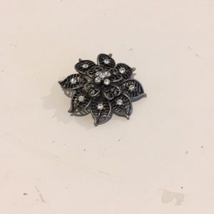 Vintage Brooch Pin RHINESTONE  6-PT STAR PINWHEEL